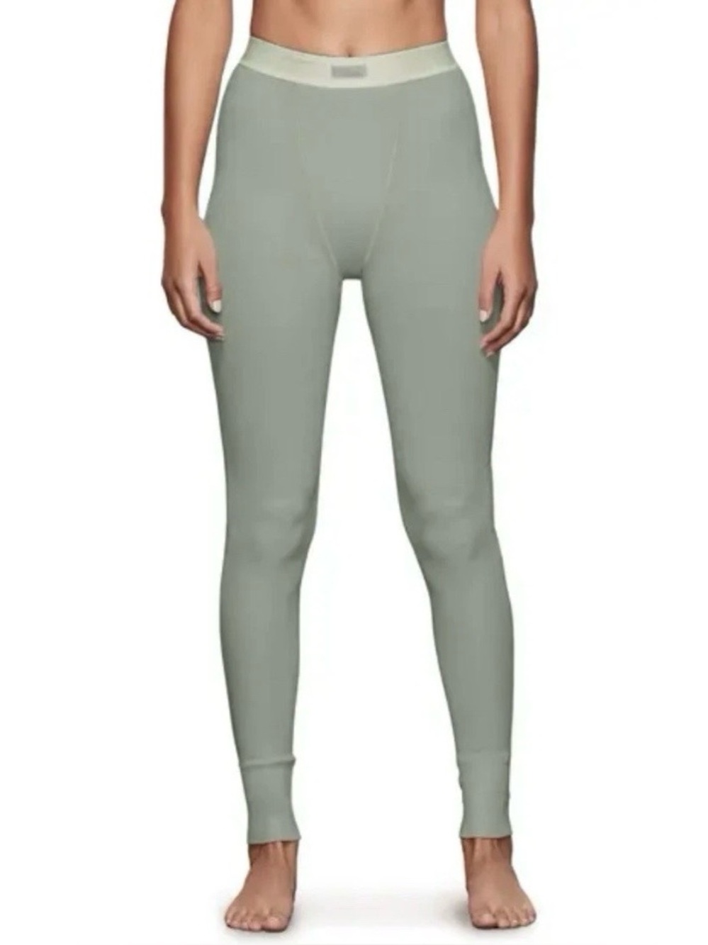 SKIMS cotton rib leggings mineral green size S comfy lounge